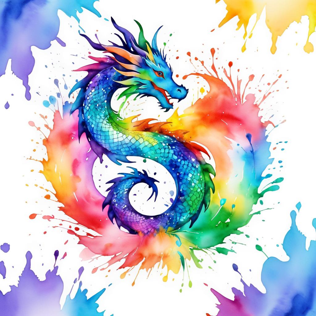 Dragon Embracing Self-Acceptance in Watercolor