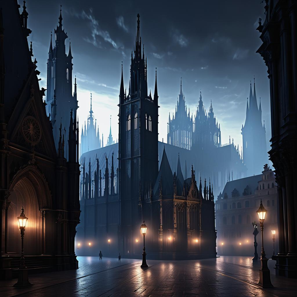 Intricate Neo-Gothic Prague Cityscape