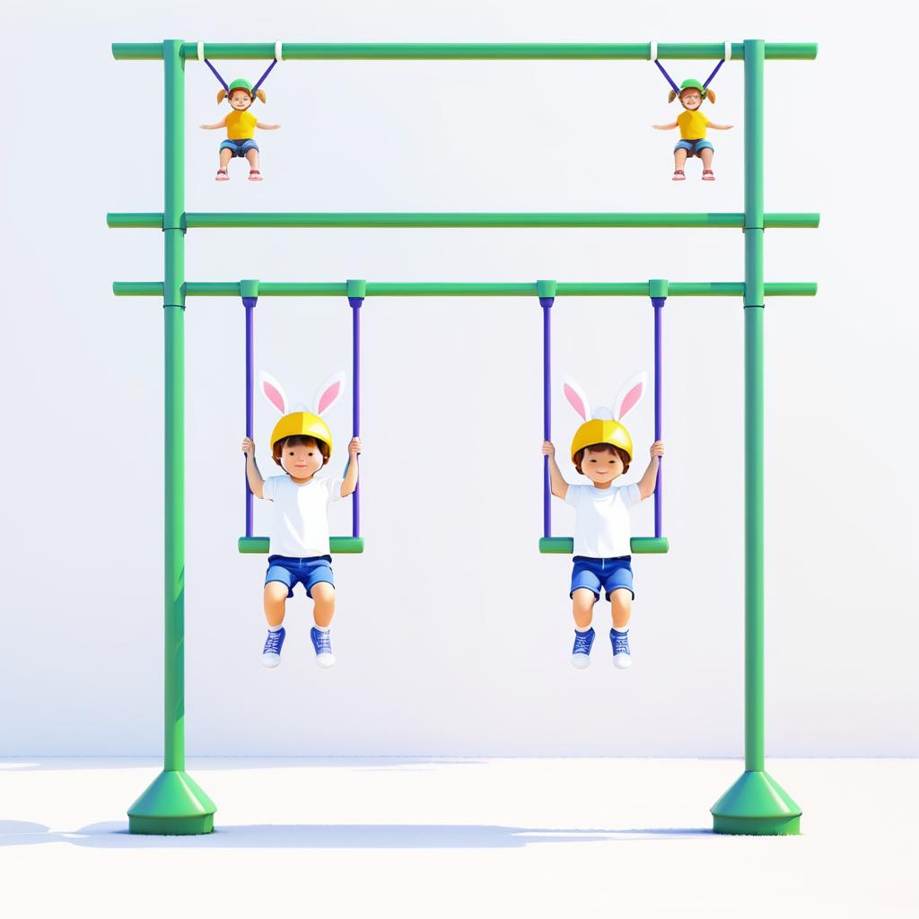 Eight-Bit Kids Playing on Monkey Bars