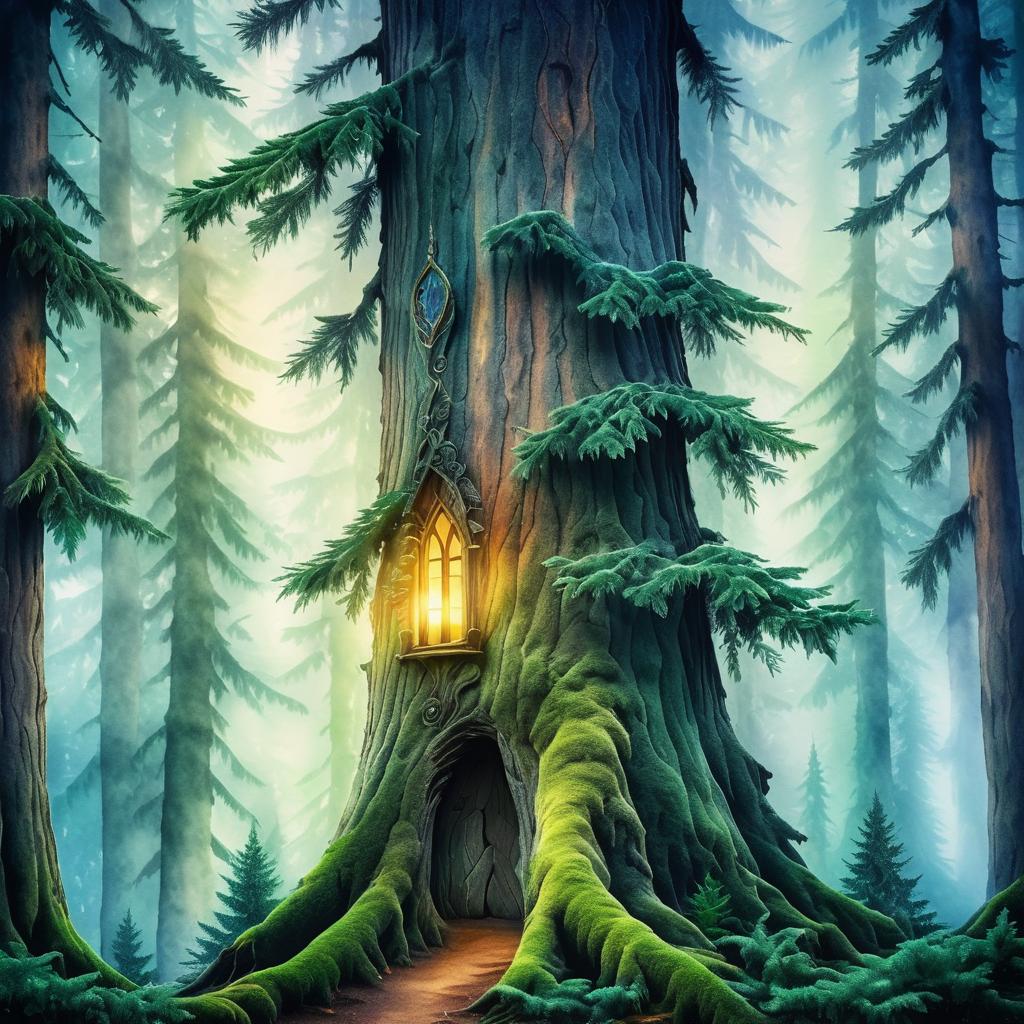 Enchanting Ancient Fir in Mystical Forest