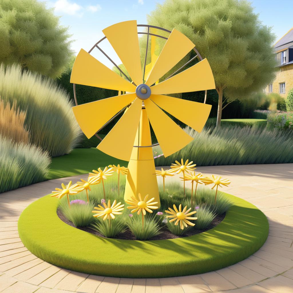 Whimsical 3D Windmill Sculpture in Pastels