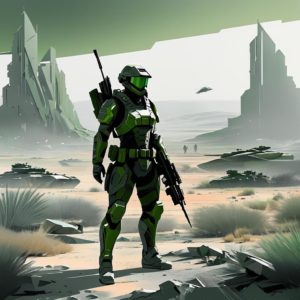 Futuristic Soldier Concept in Battle