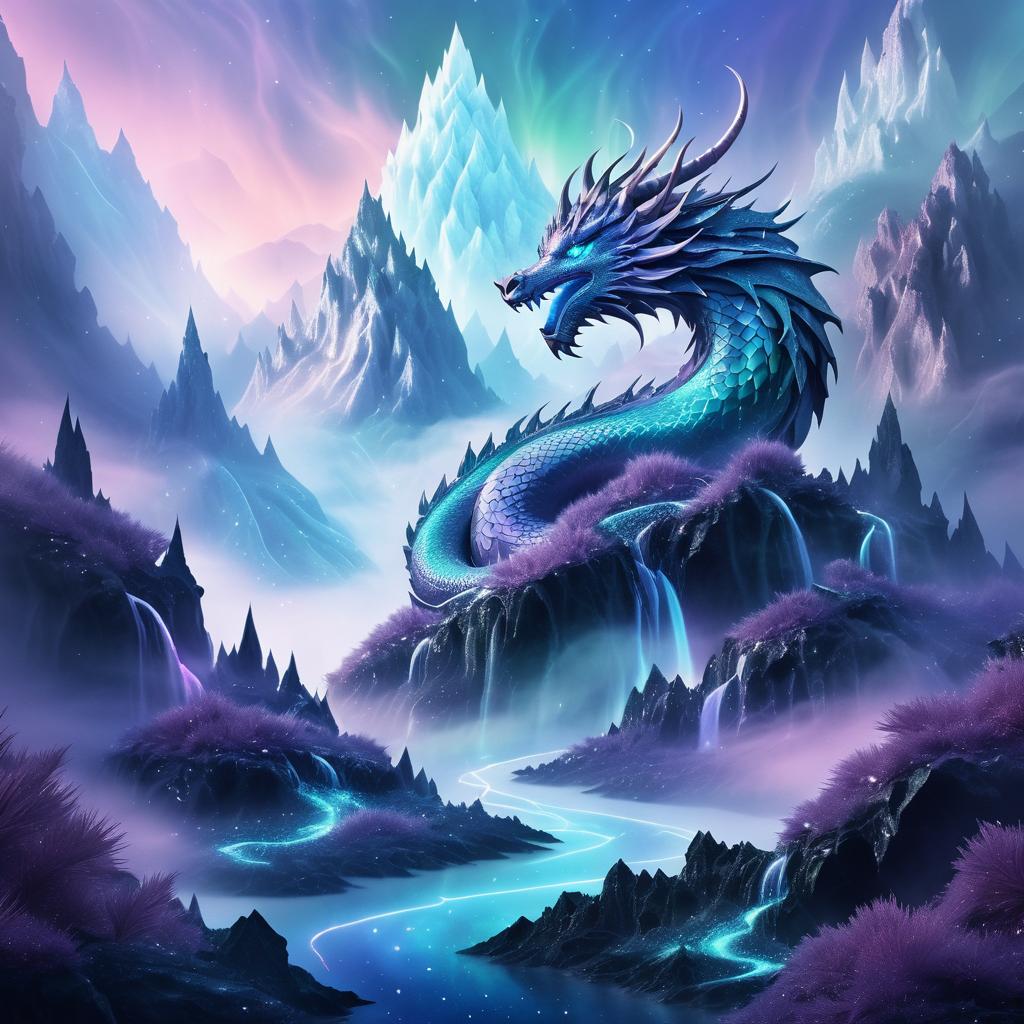 Majestic Dragon Embracing a Mountain