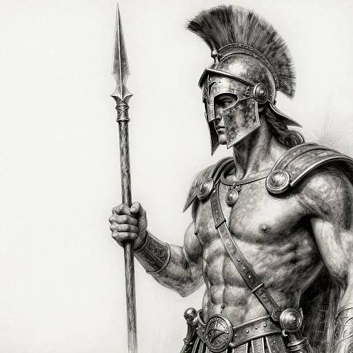 Cinematic Dark Fantasy Sketch of Achilles