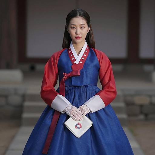Elegant Korean Woman in Hanbok Portrait