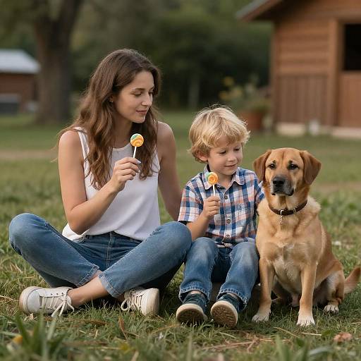 Warm Family Moment in Natural Setting