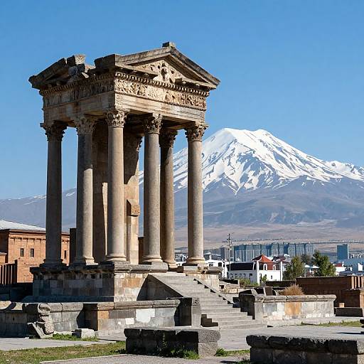 Zvartnos Temple Ruins with Mt Ararat