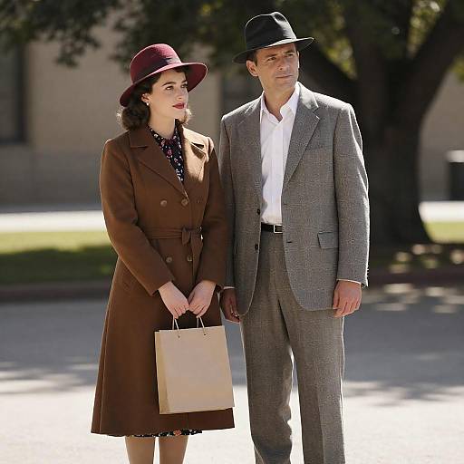 1950s-Style Sunlit Movie Couple Scene