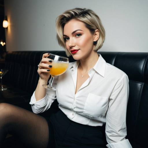 Confident Woman Drinking Cocktail