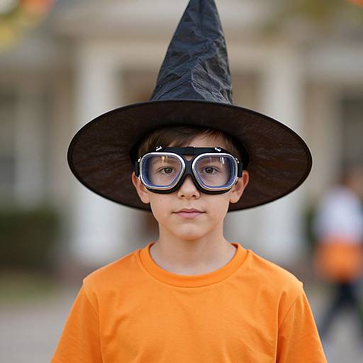 Halloween Costume Guy with Witch Hat