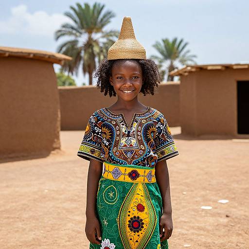 Young Girl in Mali Traditional Costume