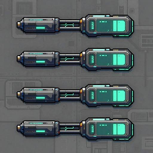 Futuristic 2D Railgun Sprite Design