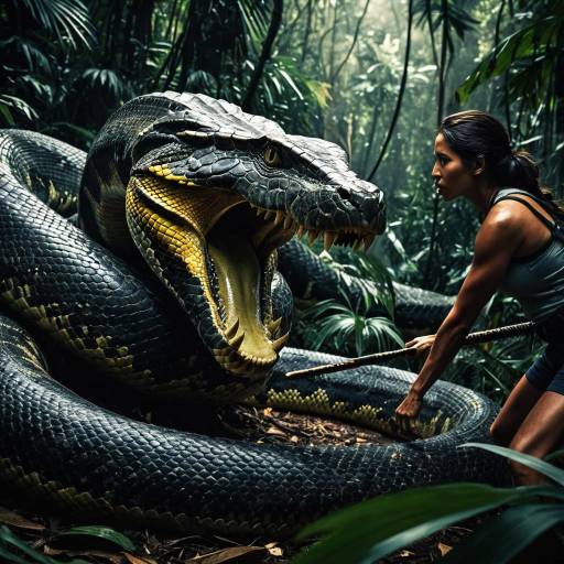 Epic Battle Between Female Warrior and Giant Anaconda Epic Battle Between Female Warrior and Giant Anaconda
