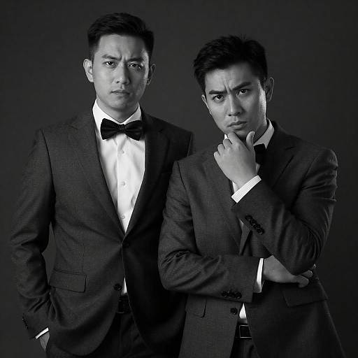 Elegant Black-and-White Portrait of Men