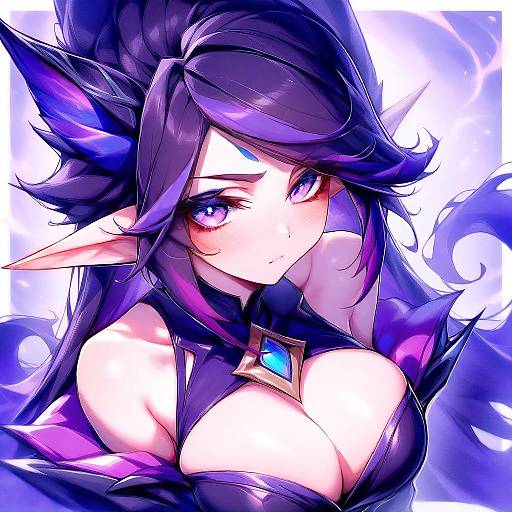 Illustration of Morgana (league of legends), league of legends in the style of Kupa (jesterwii)
