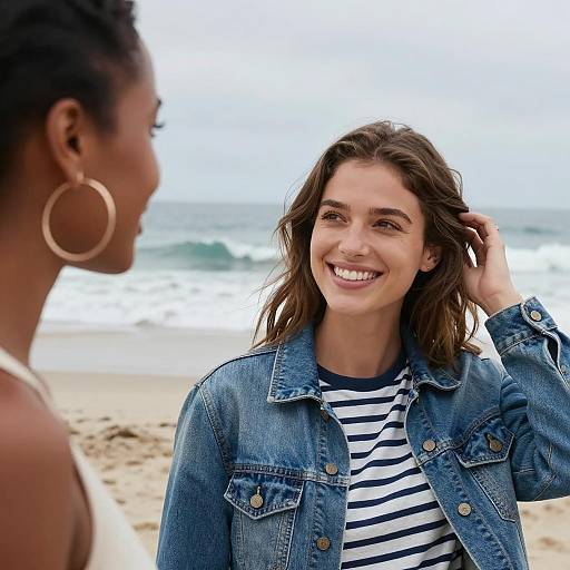 Beachside Portrait of Two Diverse Women