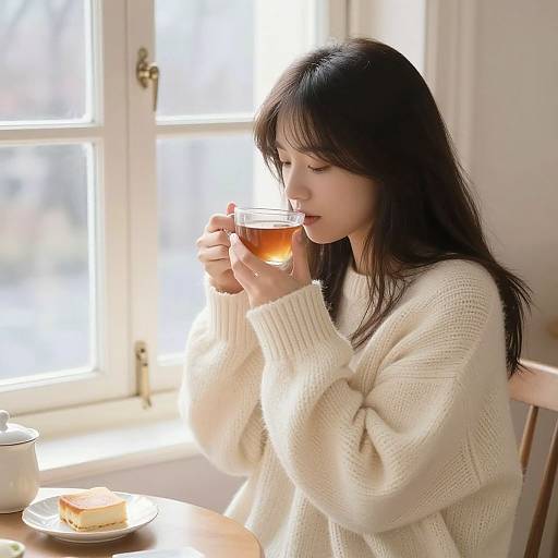 Cozy BBW Woman by Window