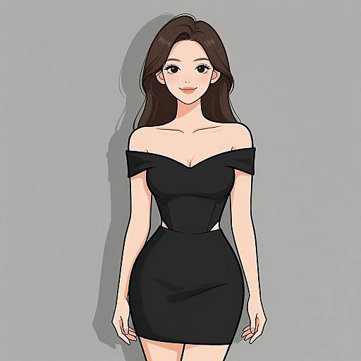 Stylish Woman in Black Bodycon Dress