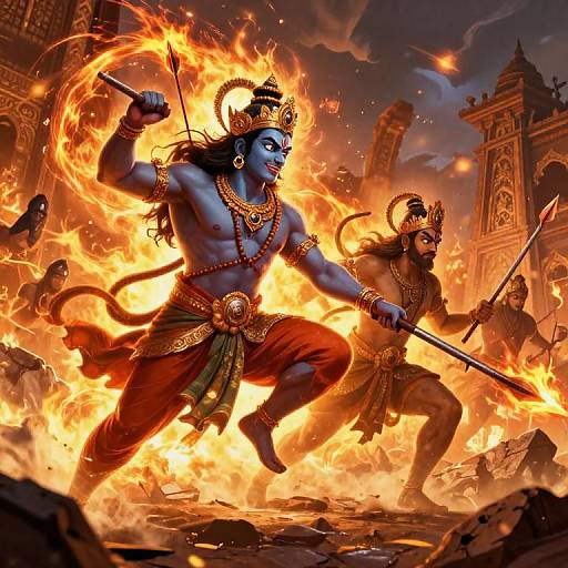 Epic Ramayana Battle: Rama vs Ravana