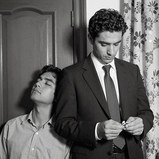 Black and White Portrait of Two Men