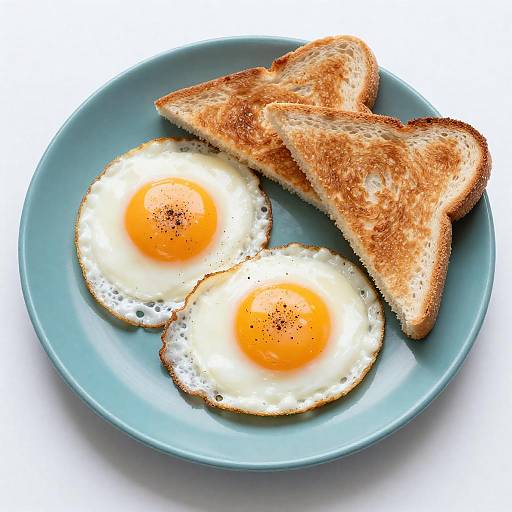 Bright Breakfast on Teal Plate