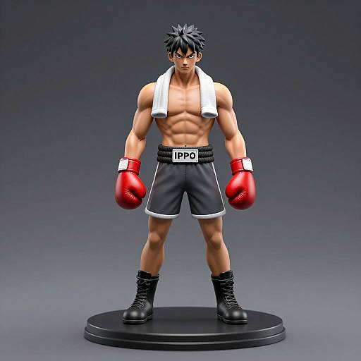 Dynamic Muscular Boxer Sculpture Design