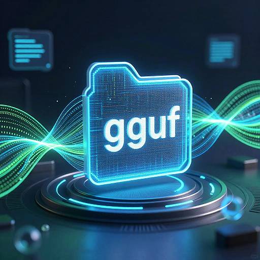 Futuristic GGUF Data Flow Visualization