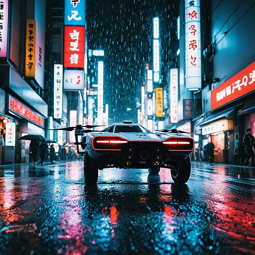 Futuristic Drone Courier in Neon-Lit Shinjuku