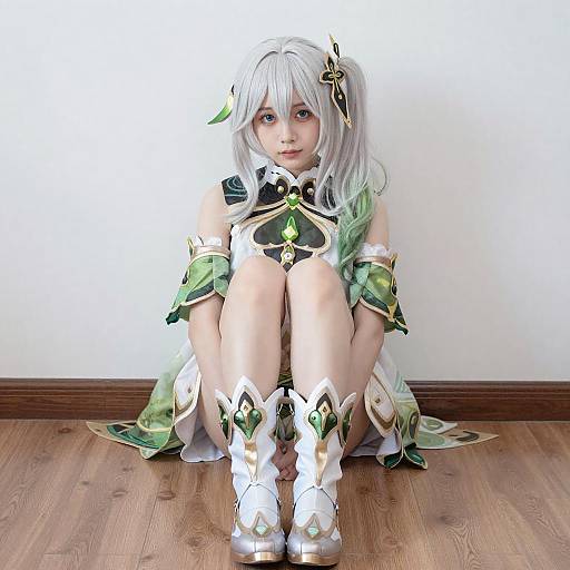 Young Woman in Futuristic Cosplay Outfit