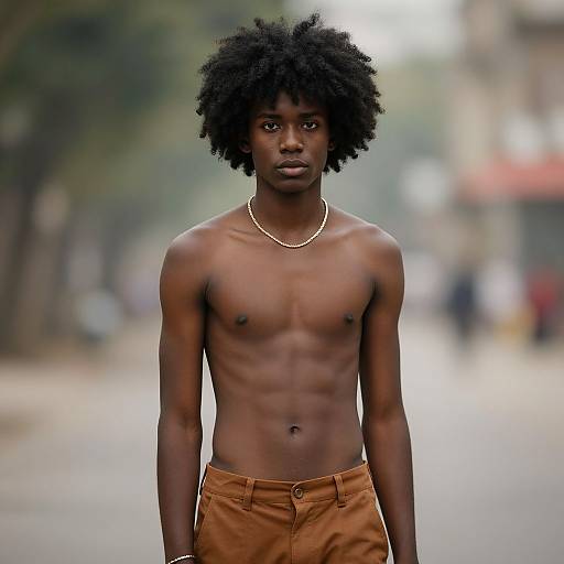 Realistic Afro Hairstyle Male Portrait