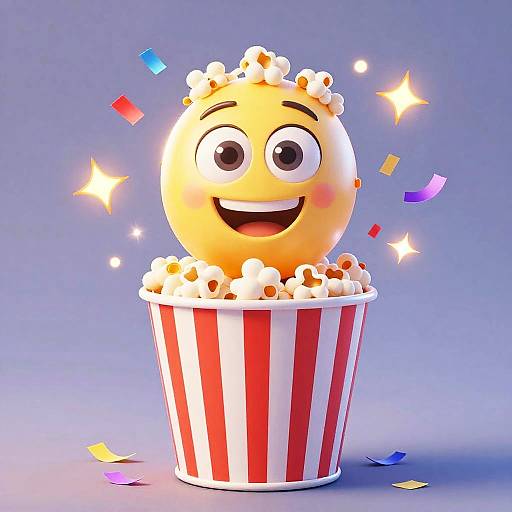 Cheerful Popcorn Balloon in Cinema