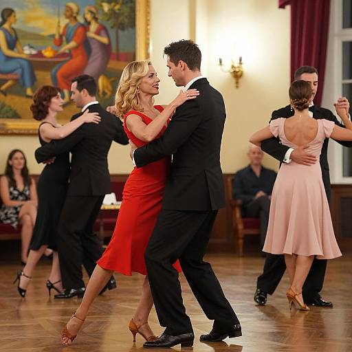 Elegant Dance Among Colorful Decor