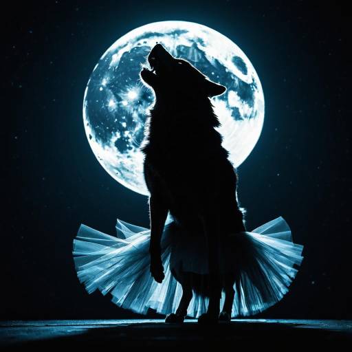 Wolf Howling Wearing Tutu Silhouette Wolf Howling Wearing Tutu Silhouette