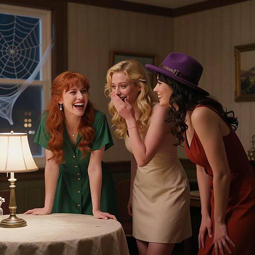 Joyful Gathering of Three Women