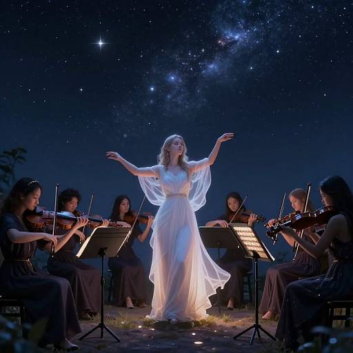 Ethereal Cosmic Orchestra Under Starlight