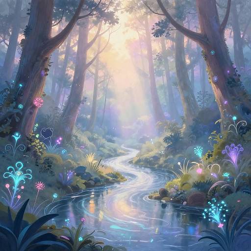 Mystical Forest at Dawn