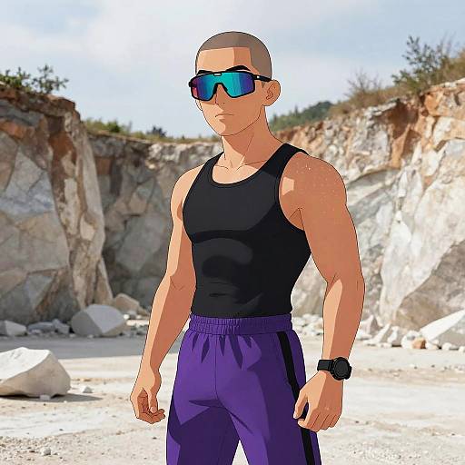 Athletic Man in Dramatic Quarry Setting