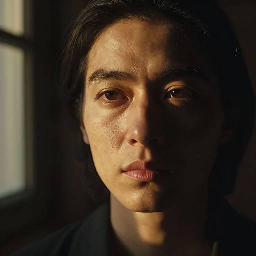 Ethereal Chiaroscuro Portrait in Golden Light