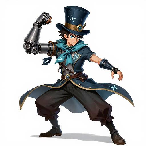 Fantasy Martial Artist with Mechanical Arm