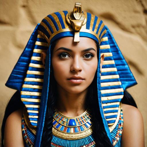 Egyptian Female Pharaoh Portrait with Blue Eyes