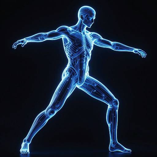 Neon Cyberpunk Male Body Outline