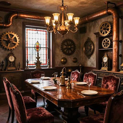 Steampunk Dining Room with Antique Details