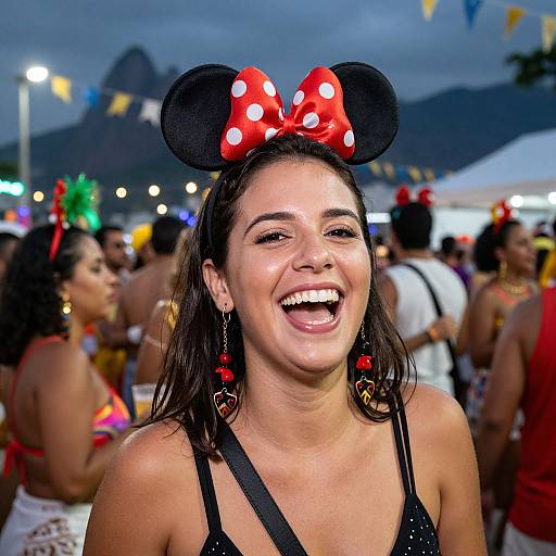Joyful Woman at Rio Carnival Party