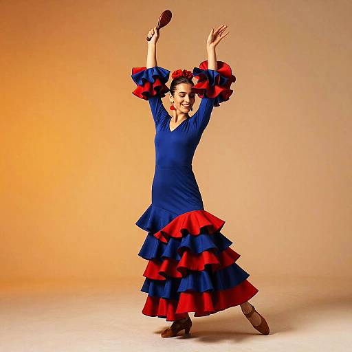 Joyful Flamenco Dancer in Motion