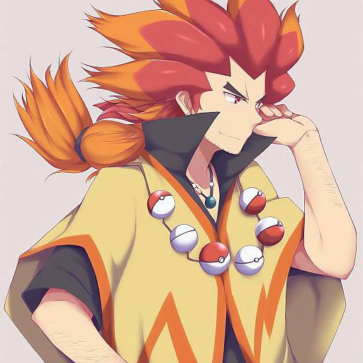 Illustration of Alder (pokemon), pokemon in the style of Suterii