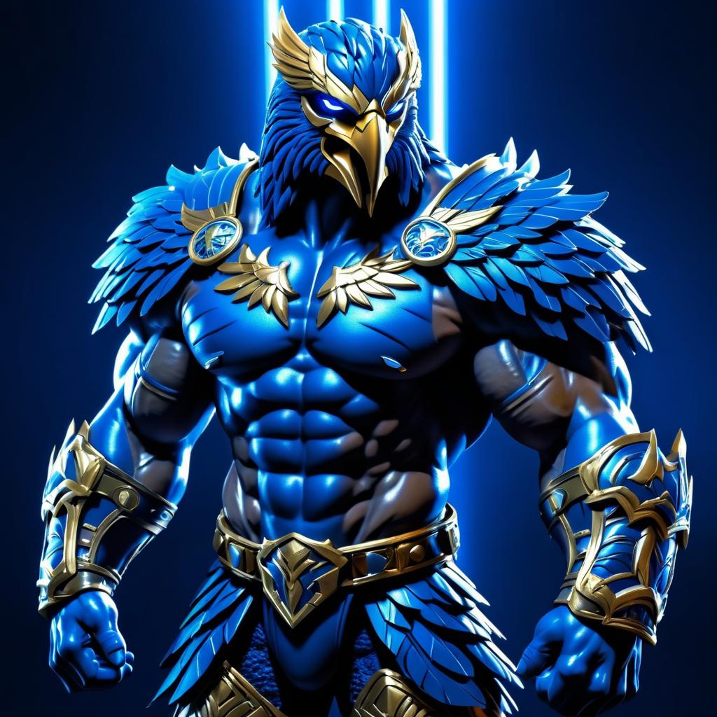 Muscular Eagle Warrior in Battle Armor