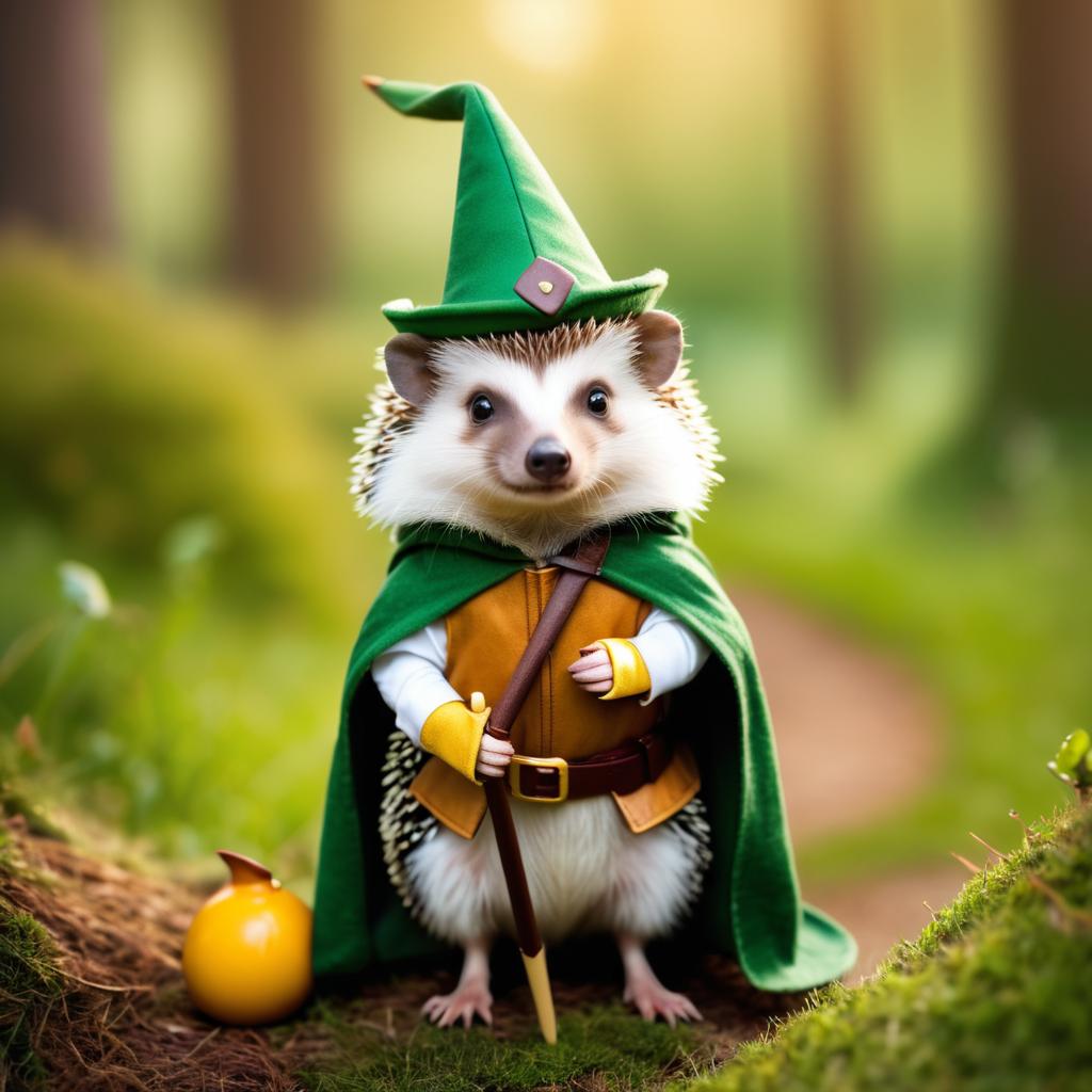 Whimsical Hedgehog as Robin Hood