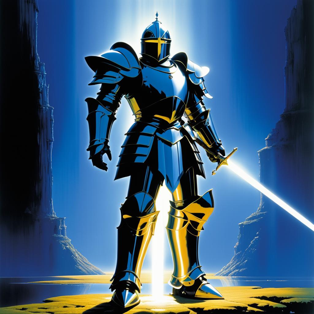 Epic Knight in Shining Armor Art