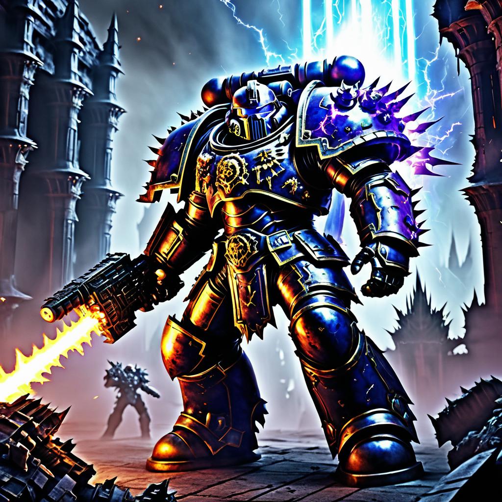 Menacing Chaos Space Marine in Daemonic Citadel