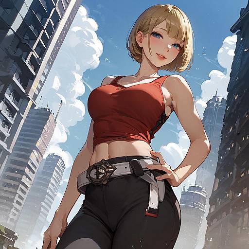 Tanaka Saeko Urban Sunset Dutch Angle